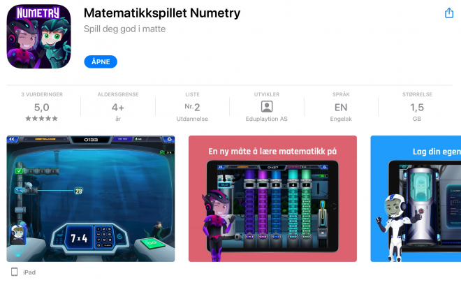 Skjermbilde av Matematikkspillet Numetry i App Store
